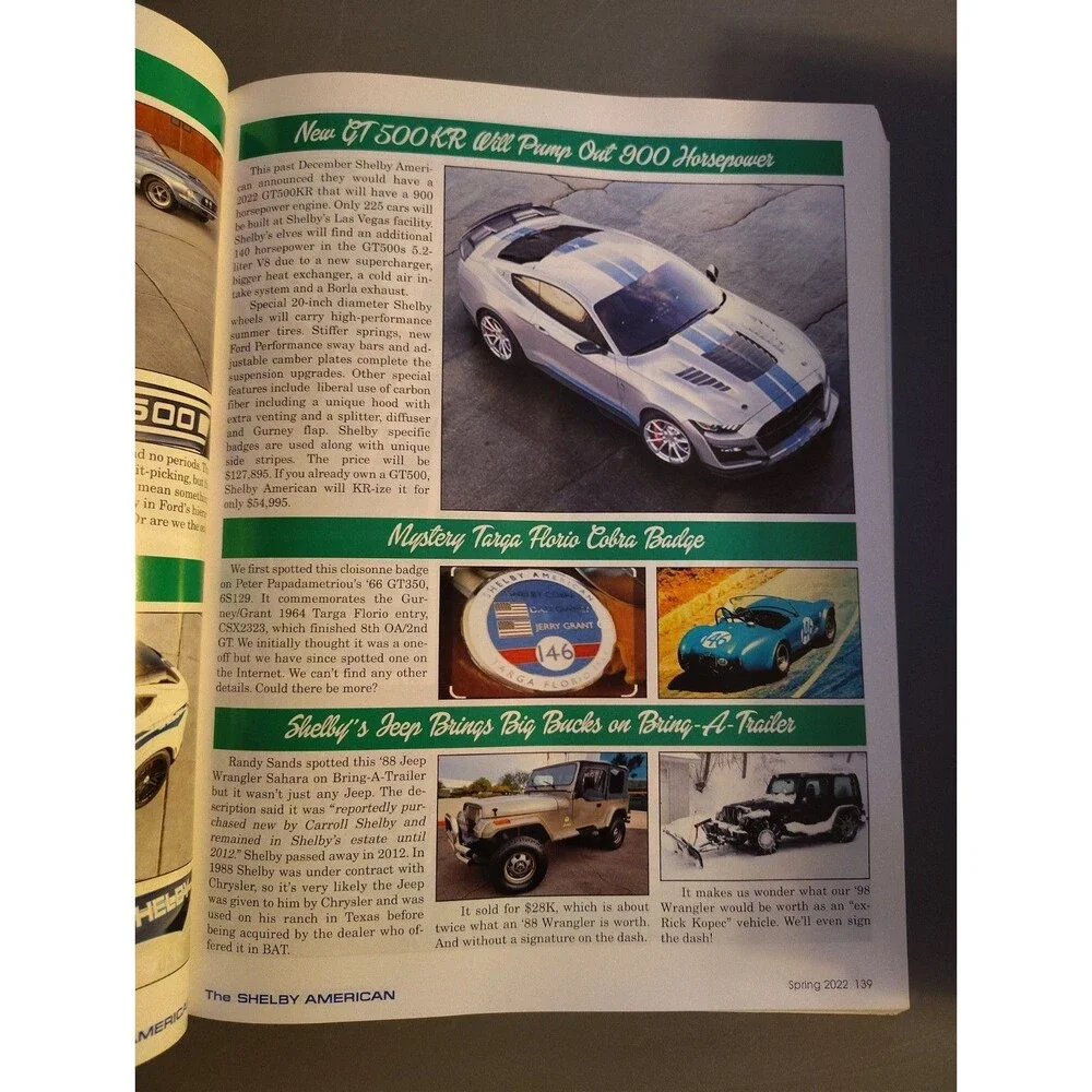 2022 Shelby American Annual Magazine SAAC Shelby American Automobile Club Book